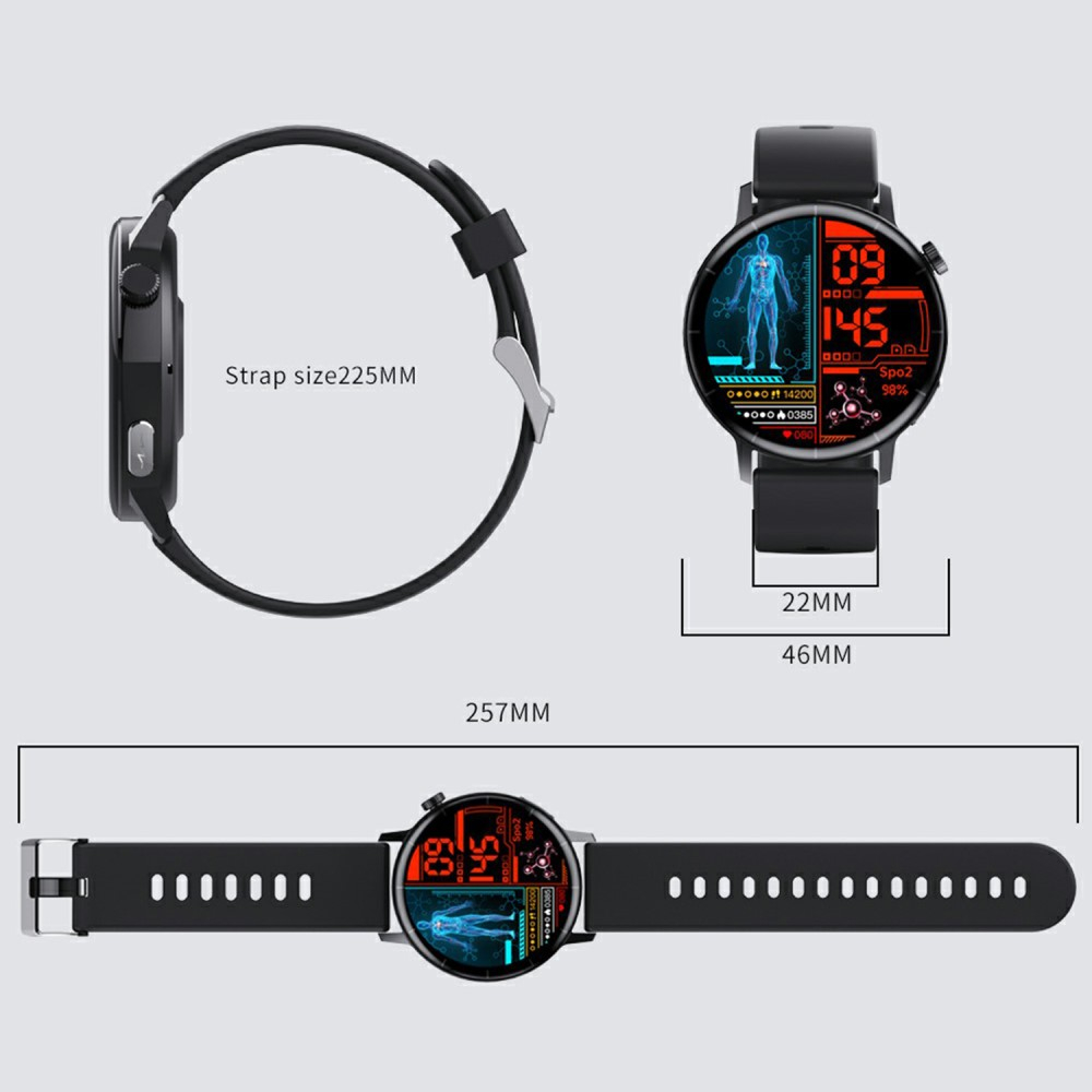 Fitness Tracker Smart Watch mit Blutsauerstoff- / Körpertemperatur- / Blutdruckmessung   EKG Funktion und 1.41