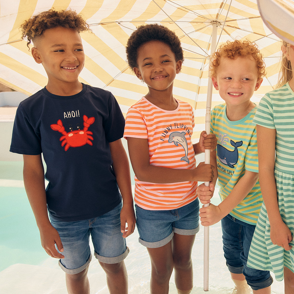 Topolino Mädchen T-Shirt mit Delfin-Motiv rosa / orange