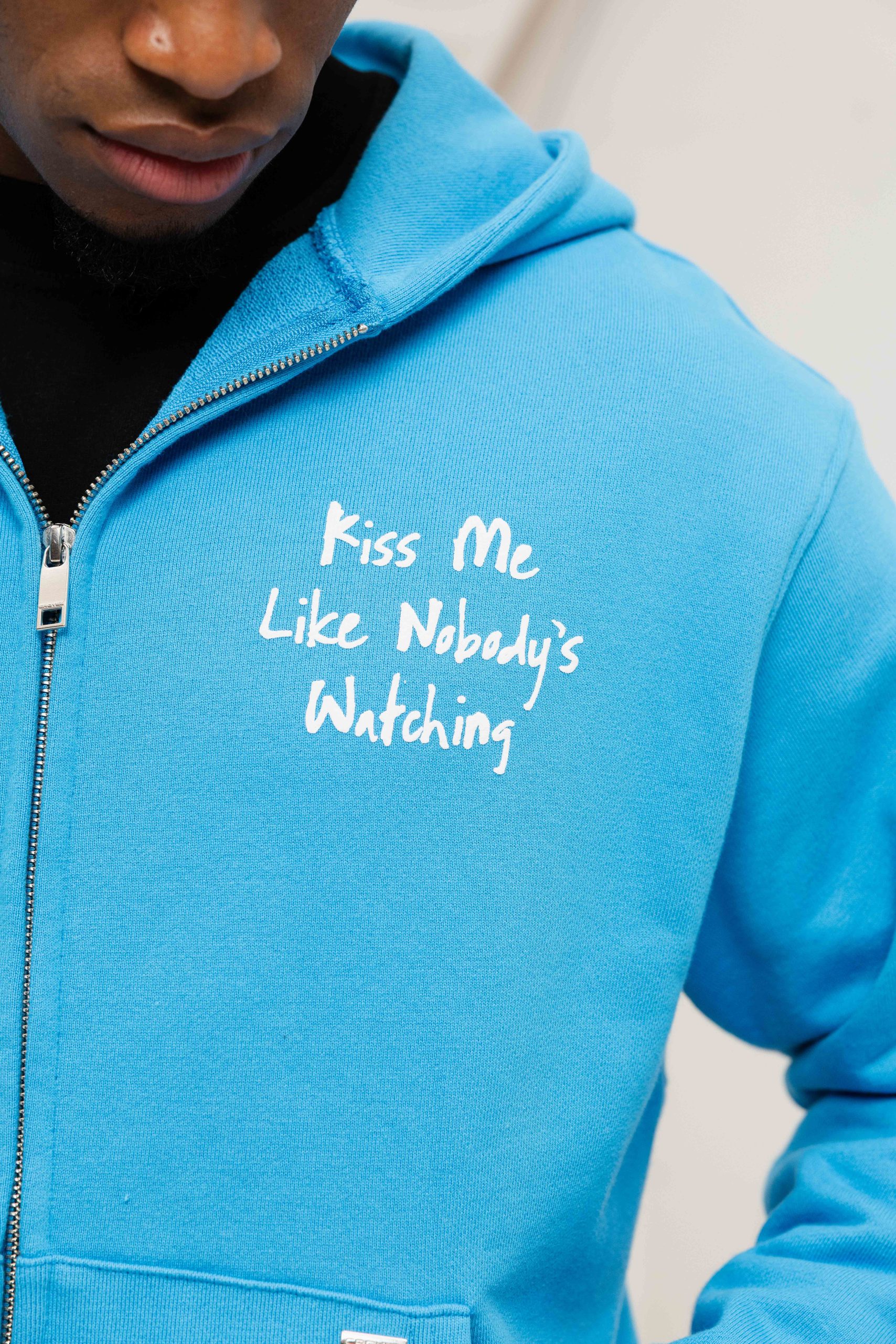 Croyez Kiss Me Like Zip Hoodie Heren Blauw