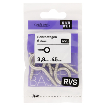 KARWEI Schroefogen RVS 3,8mm - 45mm 6st.