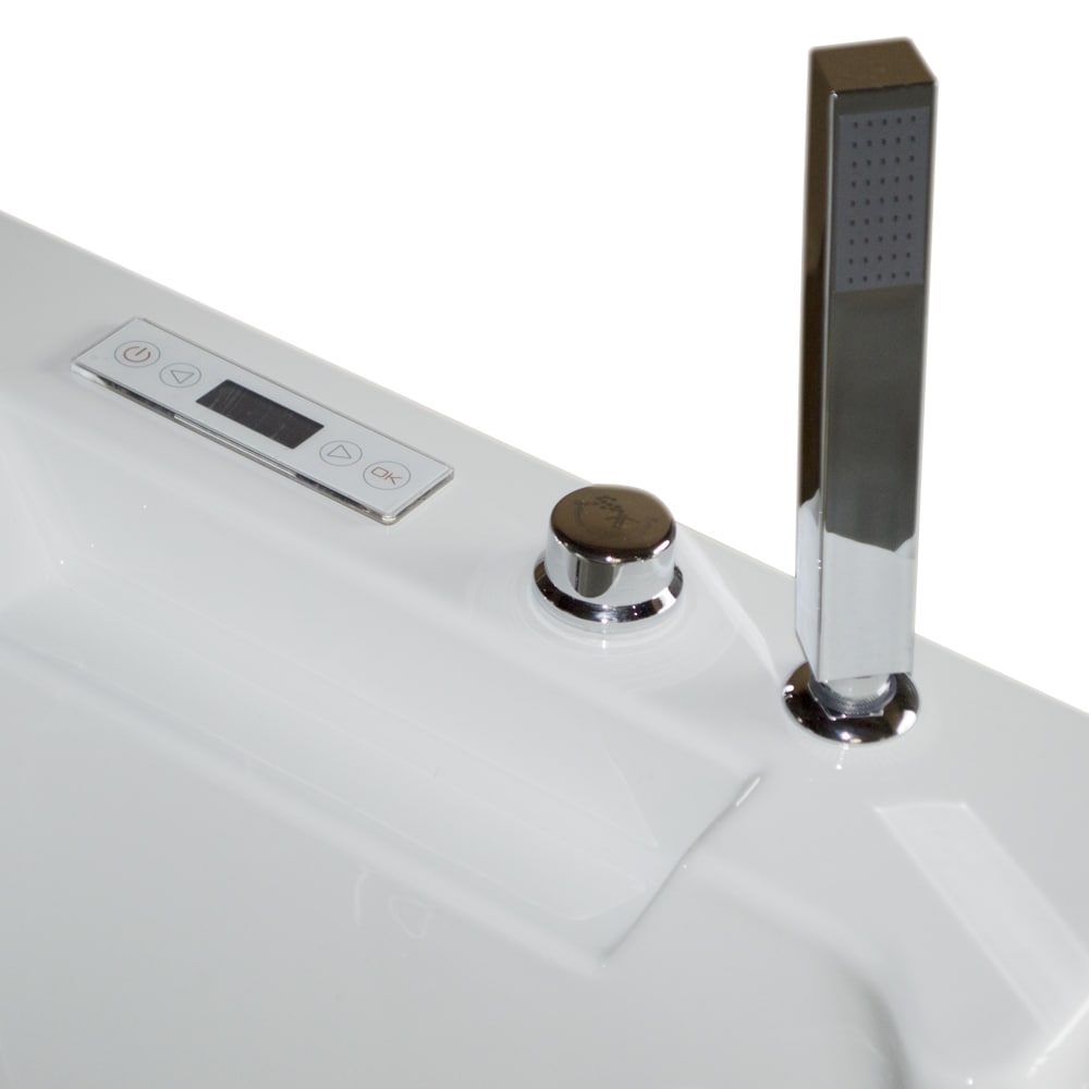 TroniTechnik® Whirlpool Badewanne MYKONOS 180cm x 88cm mit Heizung, Wasserfall, Hydromassage und Farblichtherapie, Sanitäracryl