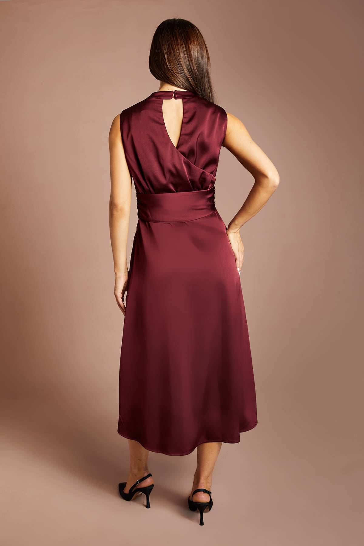 Coast Robe Midi En Satin Avec Taille Nouée