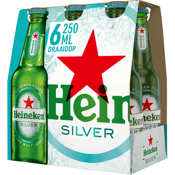 Heineken Silver Bier Draaidop Fles 6 x 250ml