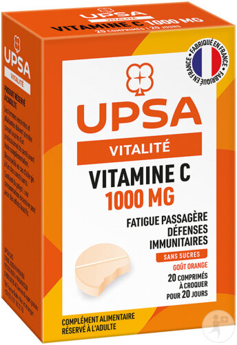 UPSA Vitamine C 1000mg Adulte 20 Comprimés À Croquer