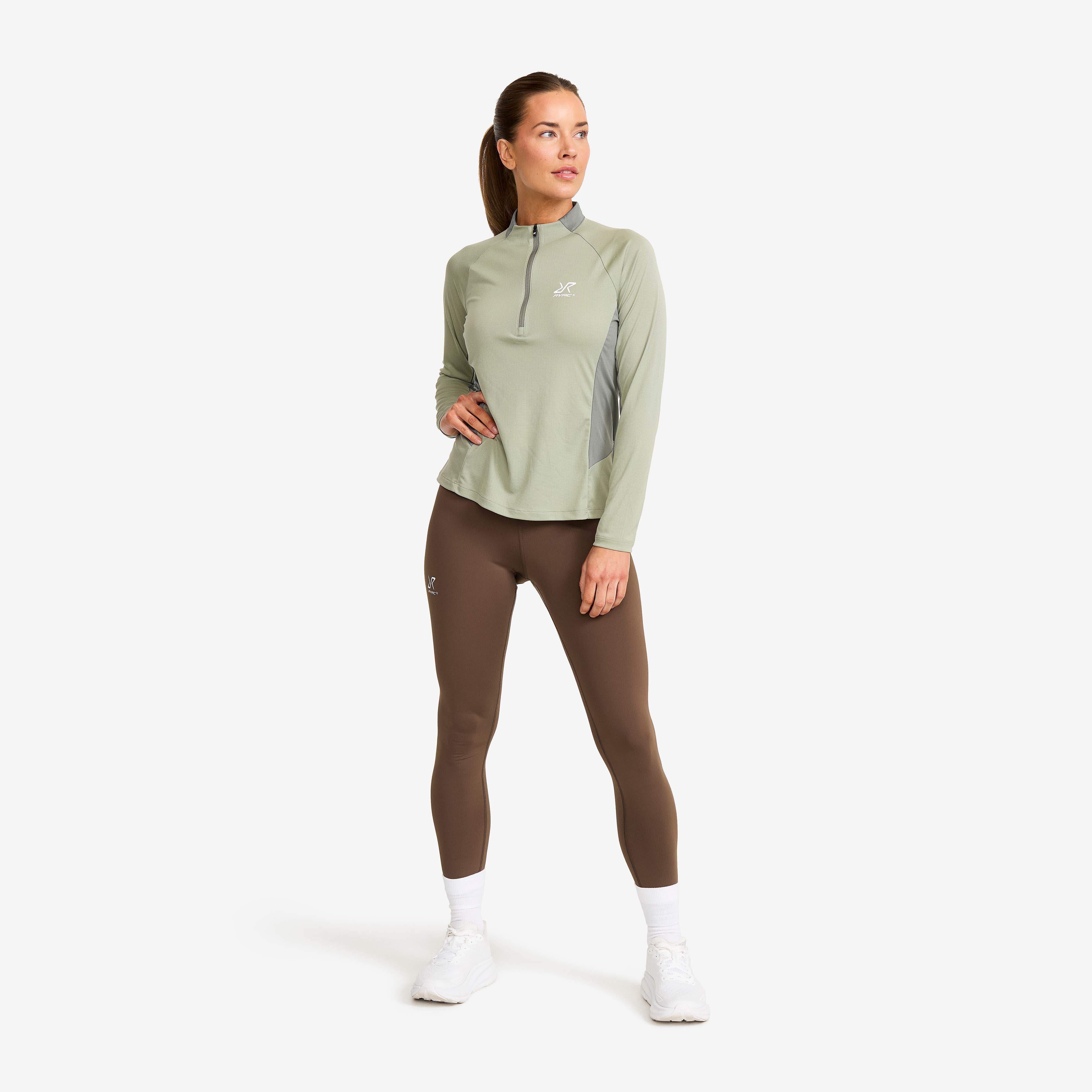Force Light Half-zip Top Dame Shadow/Castor Gray