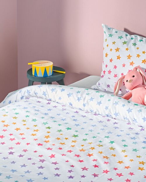 housse de couette coton doux enfant 140x200 étoiles