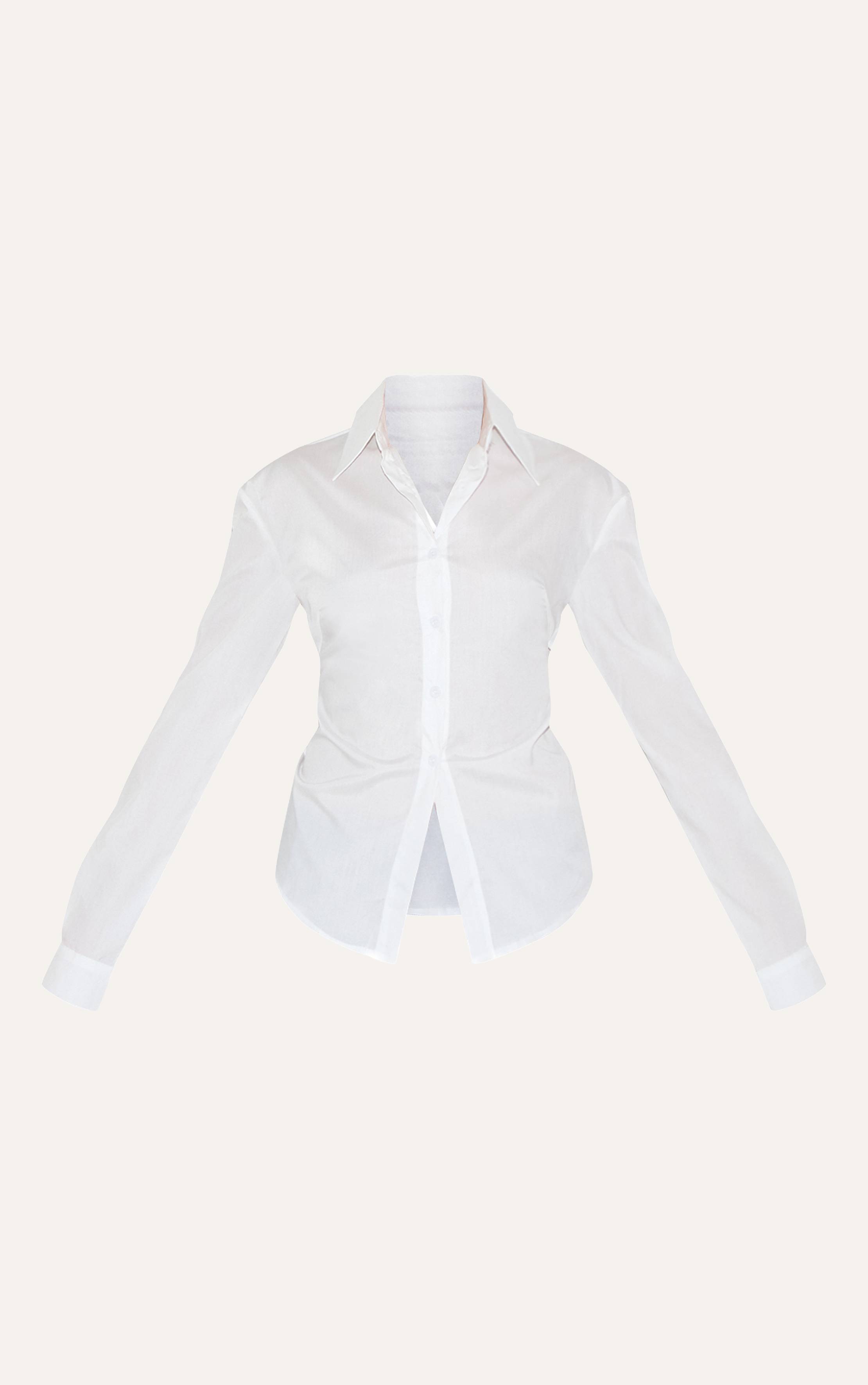Blanc Chemise Cintrée À Dos Ouvert Avec Nœud