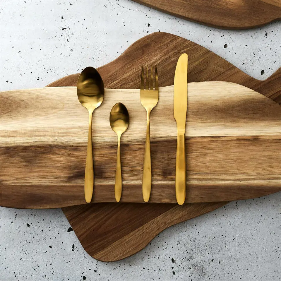 Home Deco Factory Bestekset - 16 delig - goud - RVS - 4 personen