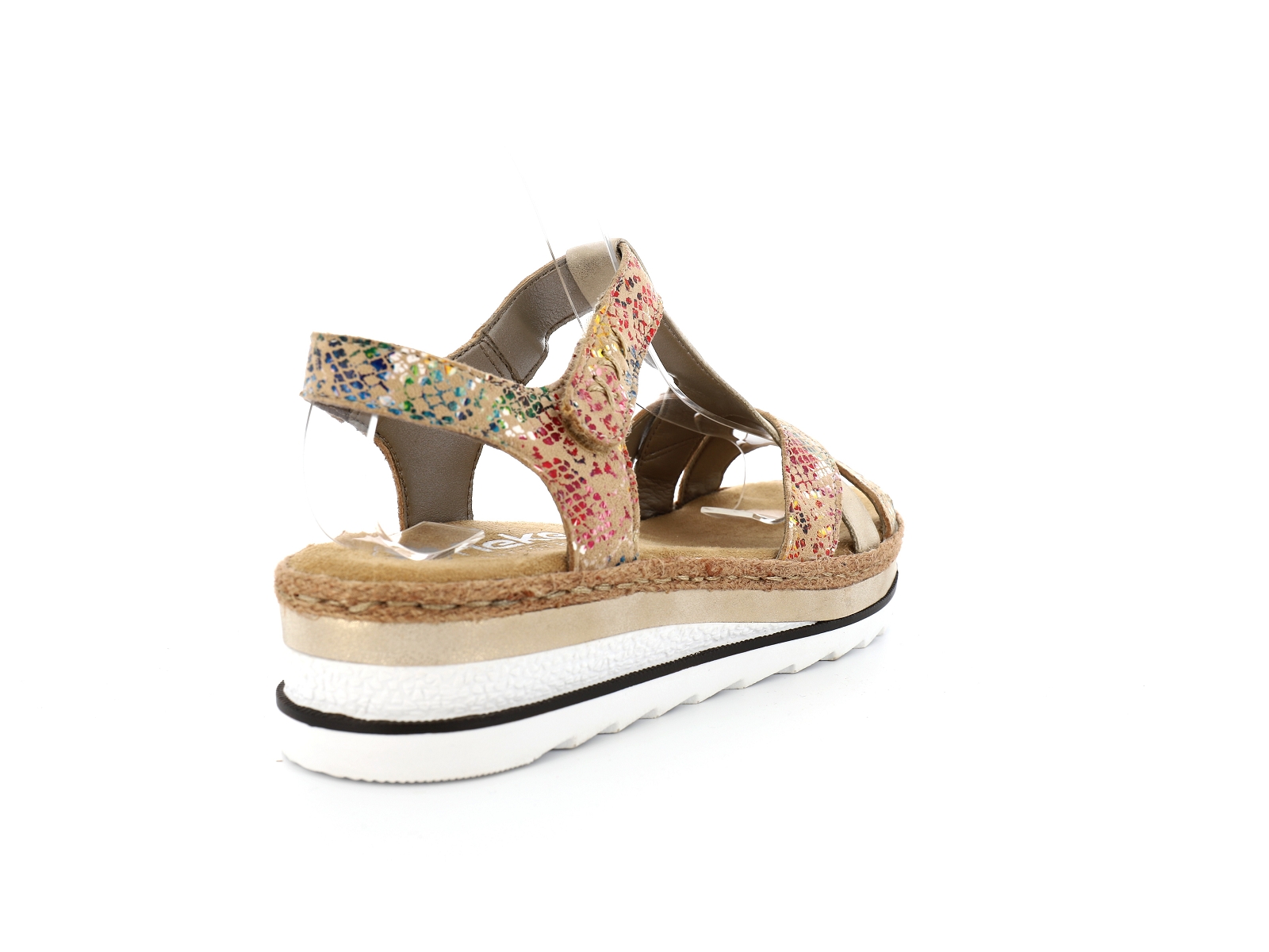 Rieker-V7919 Matières combinées Beige Or