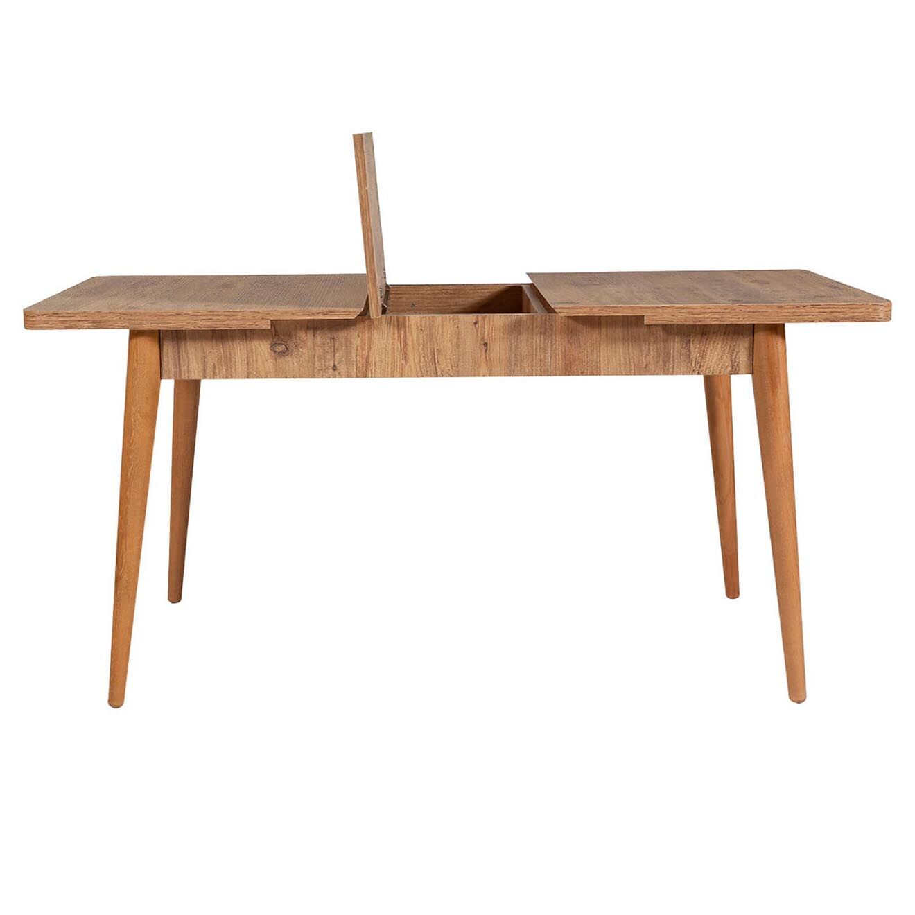 Wooden Art Ensemble Table + 2 Chaises + 2 Bancs Vina beige/gris