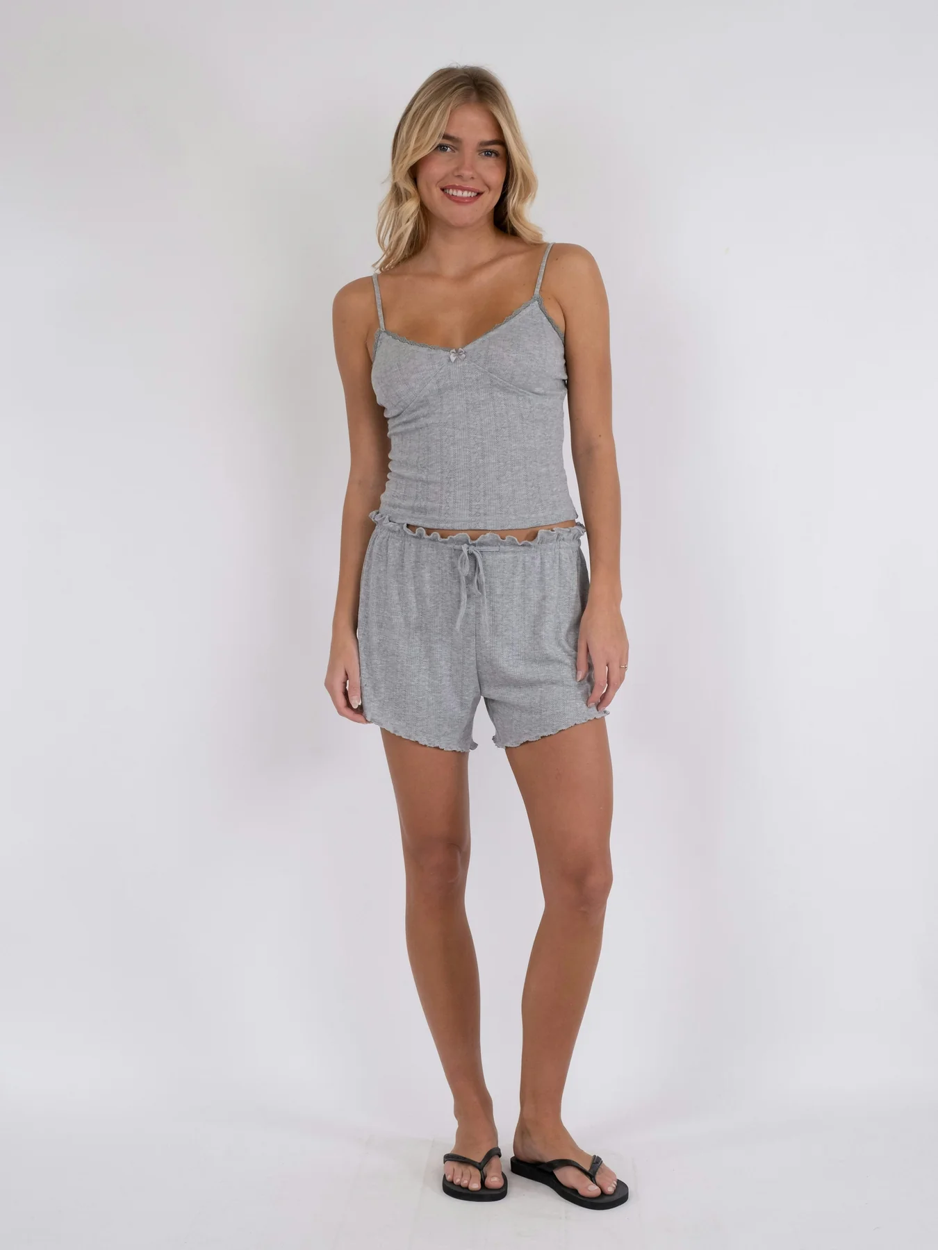 Neo Noir Merritt Pointelle Shorts light grey