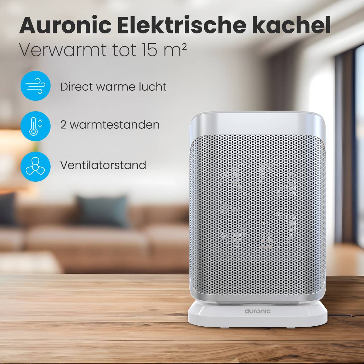 Auronic keramische kachel - 1500 watt