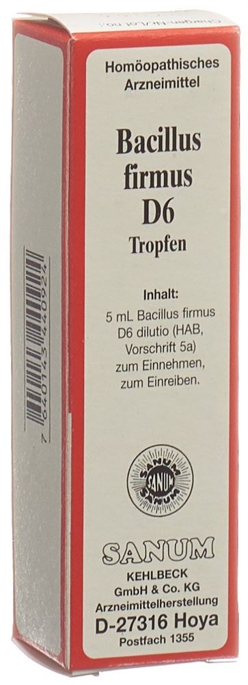 SANUM Bacillus firmus 6 D<br>5 ml, Tropfen zum Einnehmen, Flüssigkeit