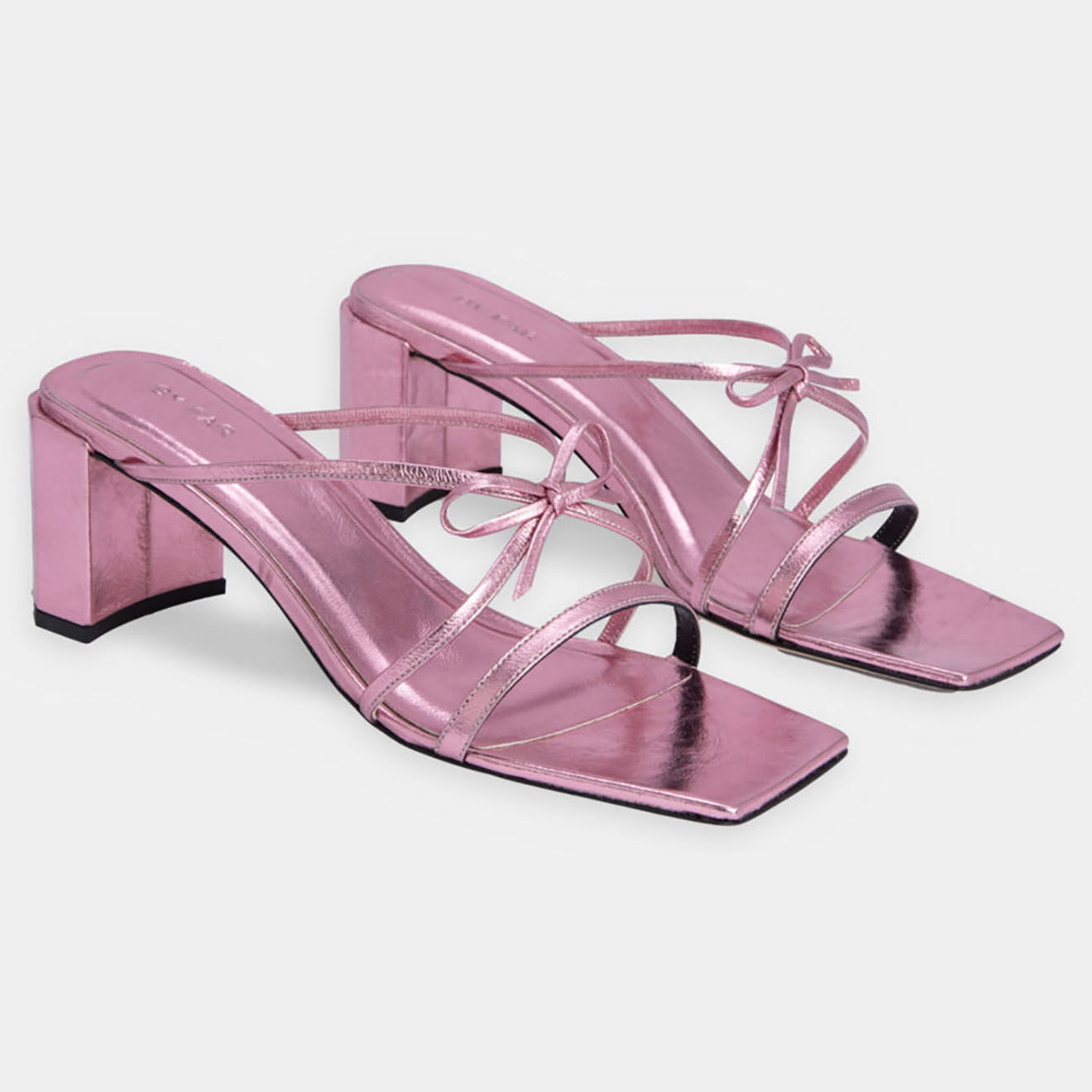 By Far Mules en Cuir d'Agneau June roses - Talon 6 cm