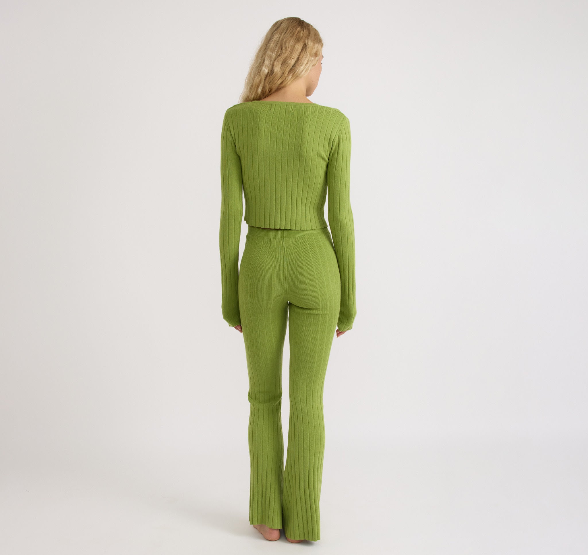 COTTON<br>Soft Knit Rib Crop Cardigan