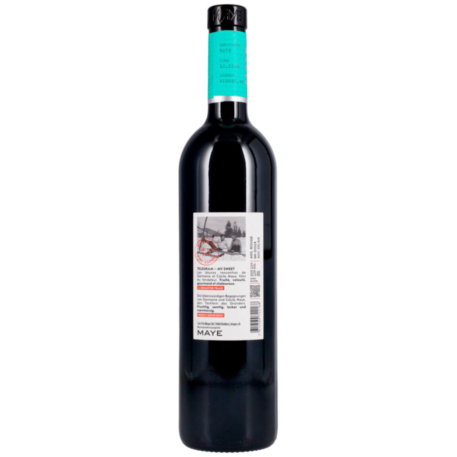 Valais AOC Assemblage Rouge My Sweet Telegram Maye -75cl