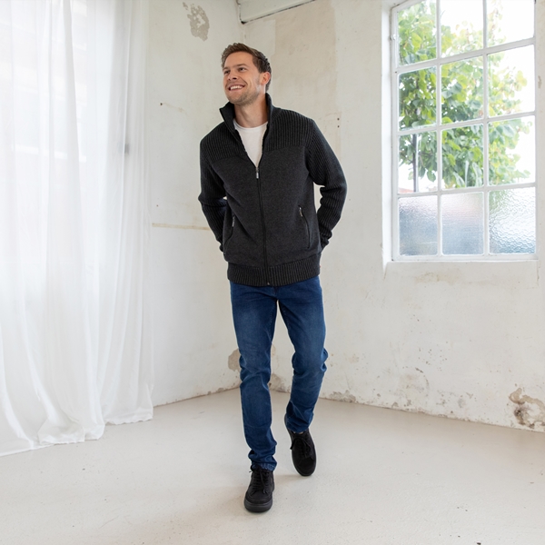 Unsigned heren vest gebreid zwart