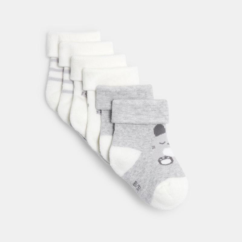 Chaussettes douces (lot de 3) blanches naissance Blanc