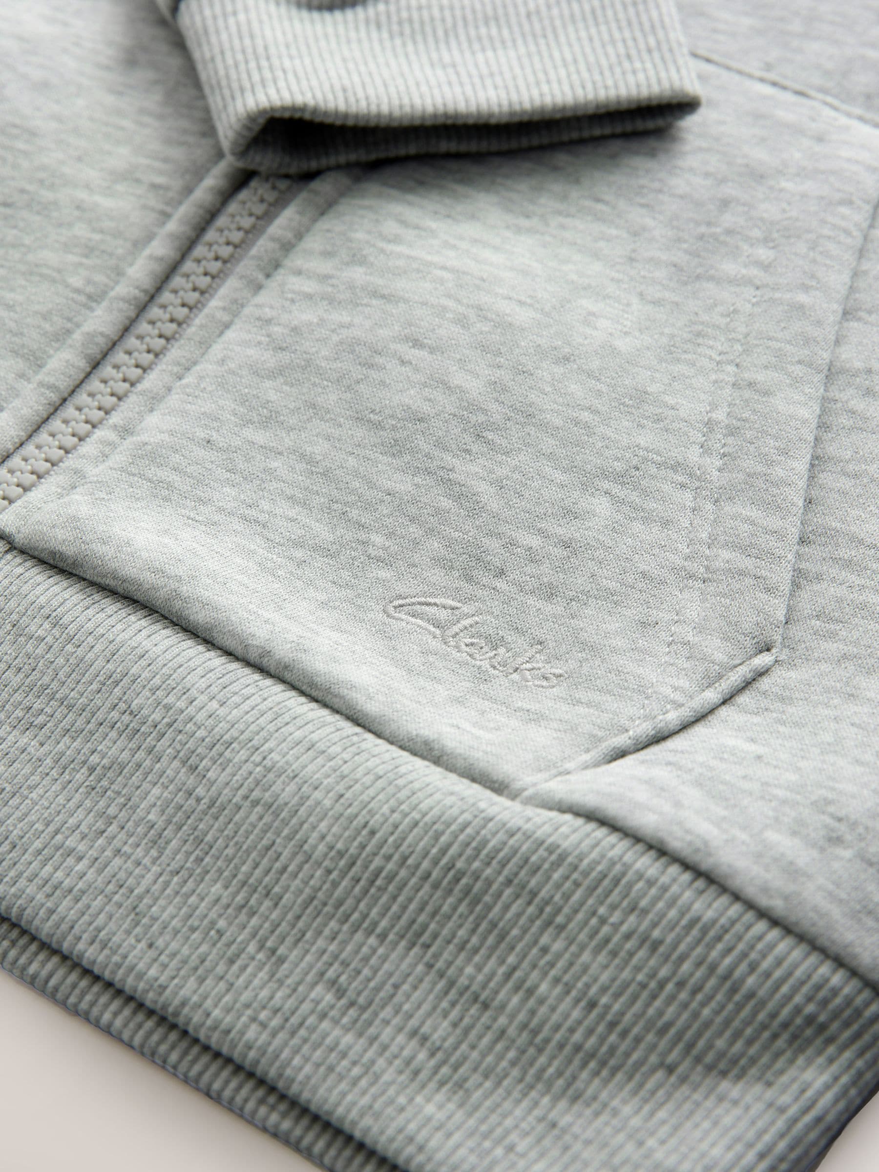 Grijs - Clarks sweat hoodie met doorlopende rits