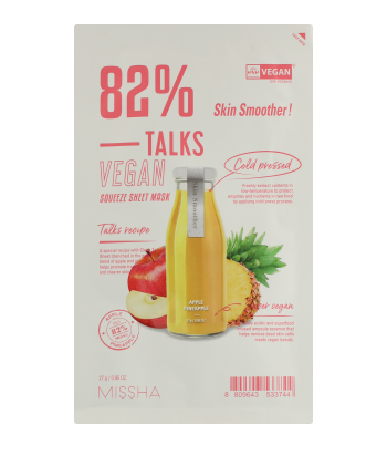 Missha Talks Vegan Squeeze Sheet Mask Skin Smoother! Apple/Pineapple 27g