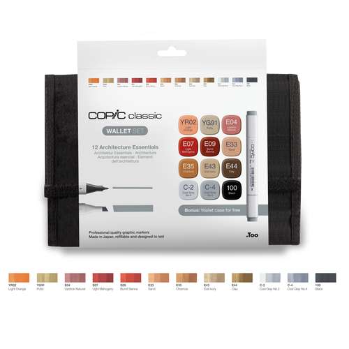 COPIC® classic Marker Set 12er Architektur-Farben im Wallet
