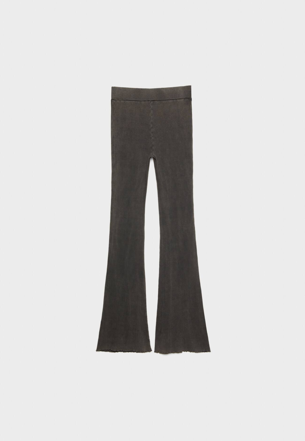 Calças legging flare com efeito desbotado