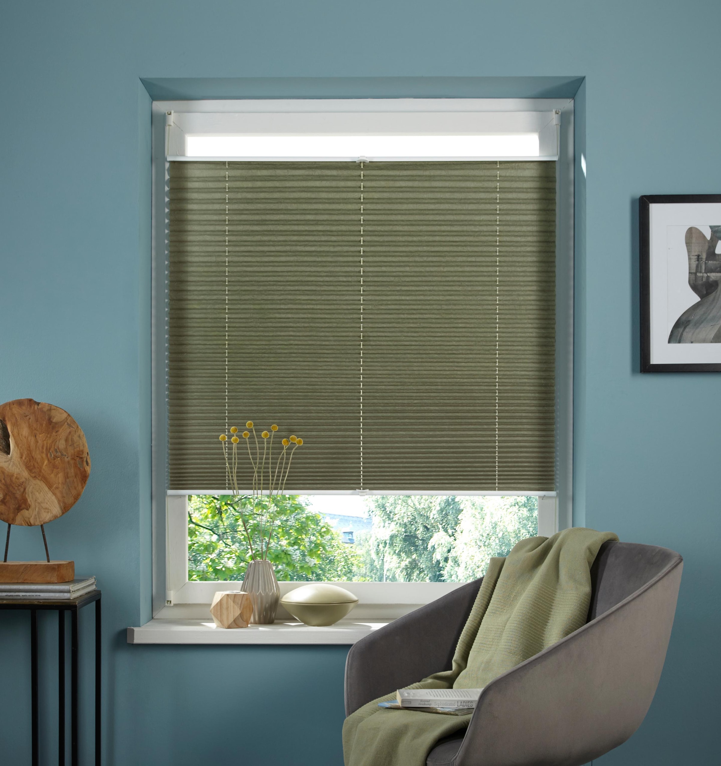 GOODproduct Plissee »DAHRA - in Crush-Optik« Lichtschutz ohne Bohren verspannt Fixmass, Bestseller mit über 5500 4,5-Sterne-Bewertungen, Klemmträger