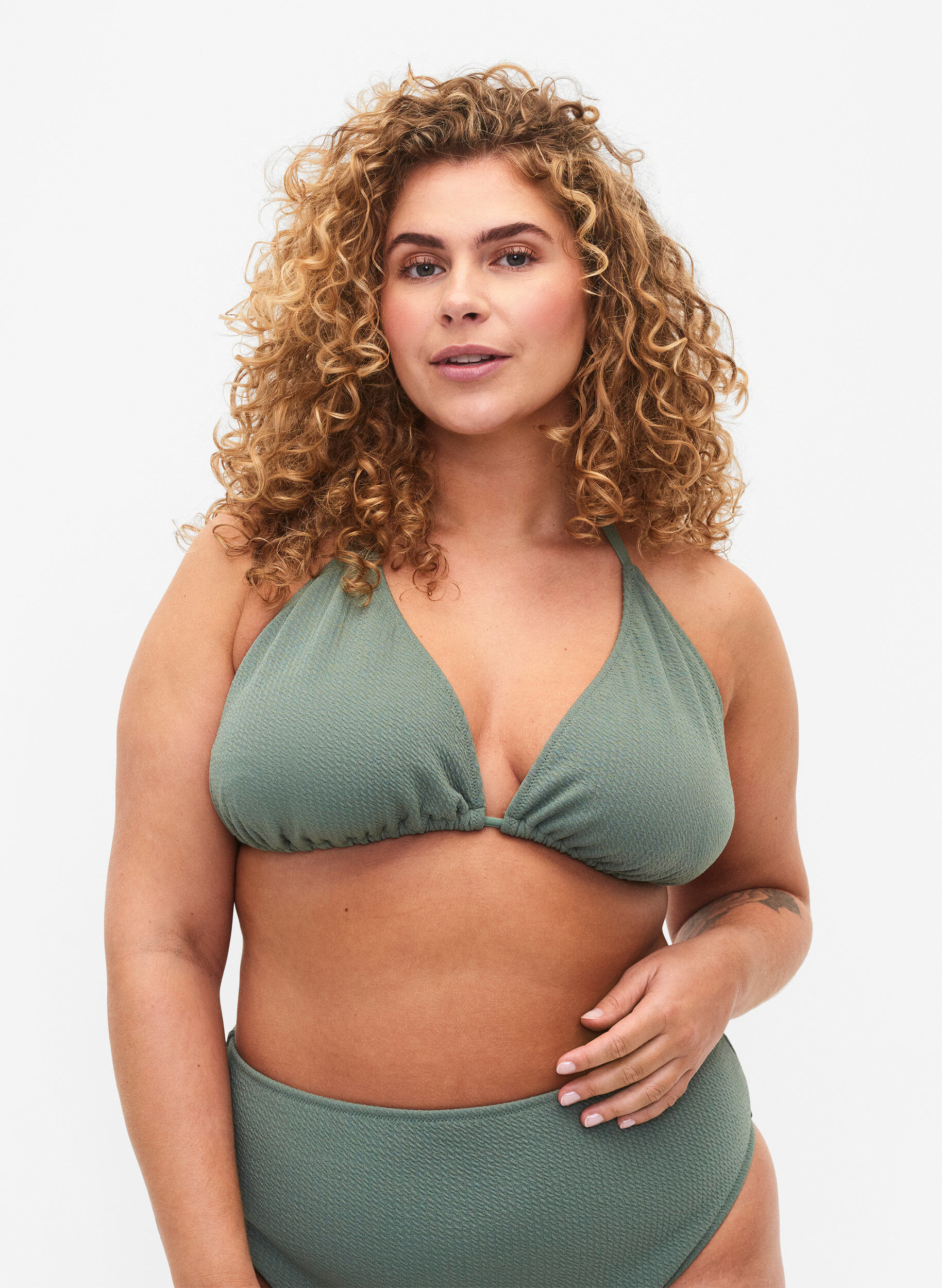 Trekants bikini bh med crepe struktur