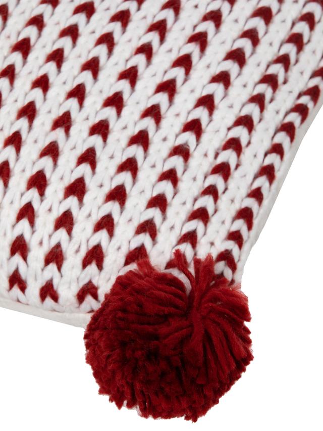 Strick-Kissen mit Pompoms