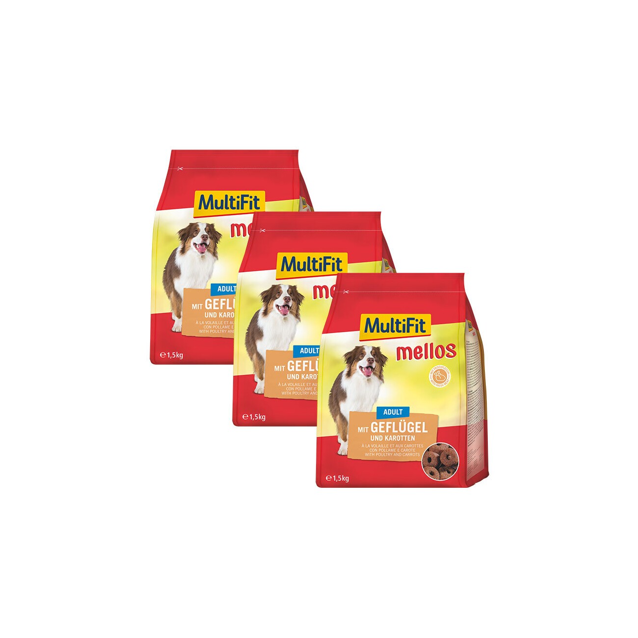 MultiFit Mellos 3x1,5kg Geflügel und Karotten