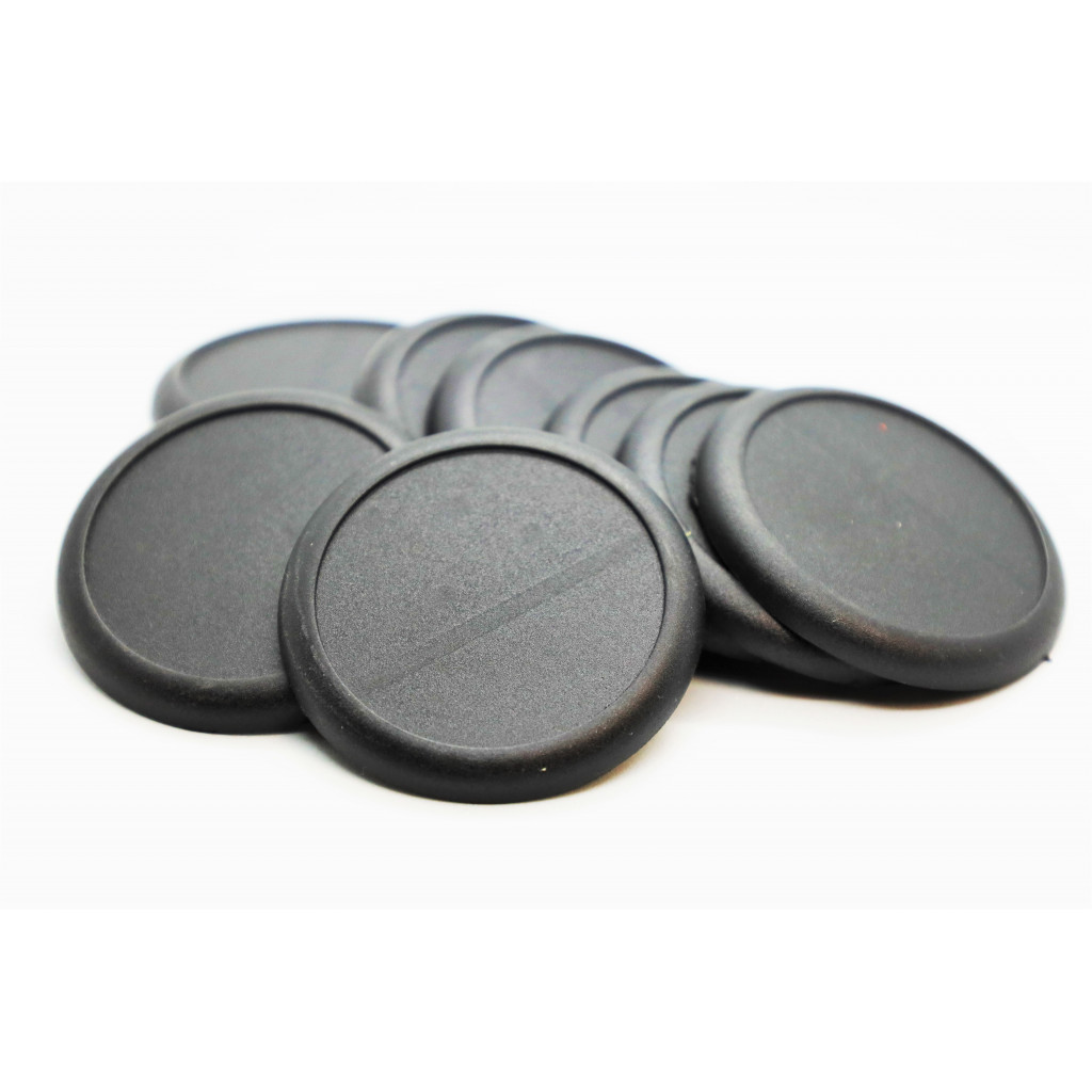 10 Socles de Plastique Ronds 50mm - Bords Arrondis