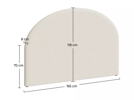 Tête de lit en tissu bouclé beige 160 cm - Eva