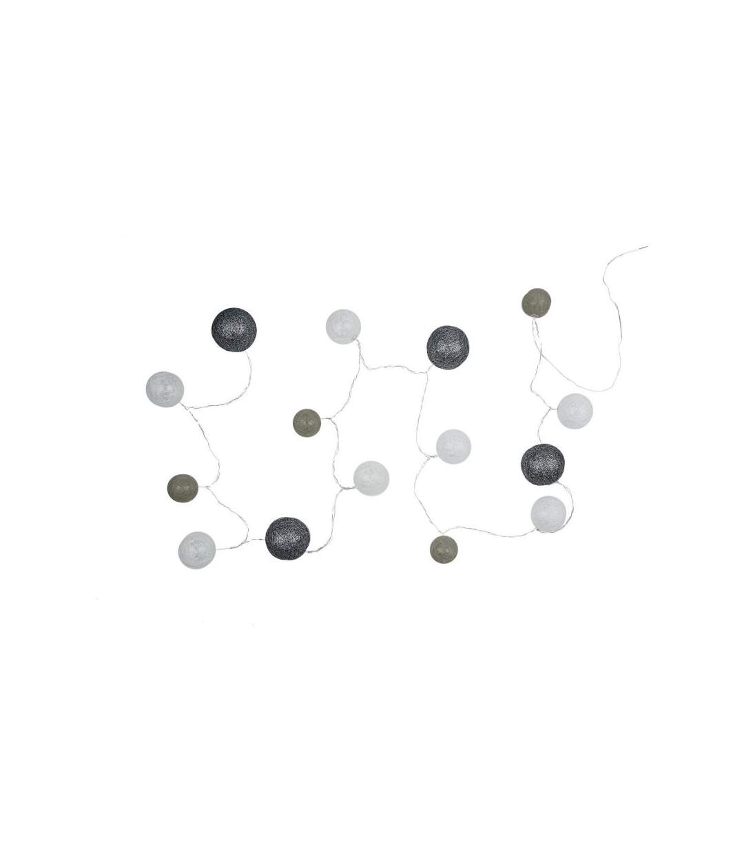 Paris Prix - Guirlande Lumineuse Led boule 360cm Gris