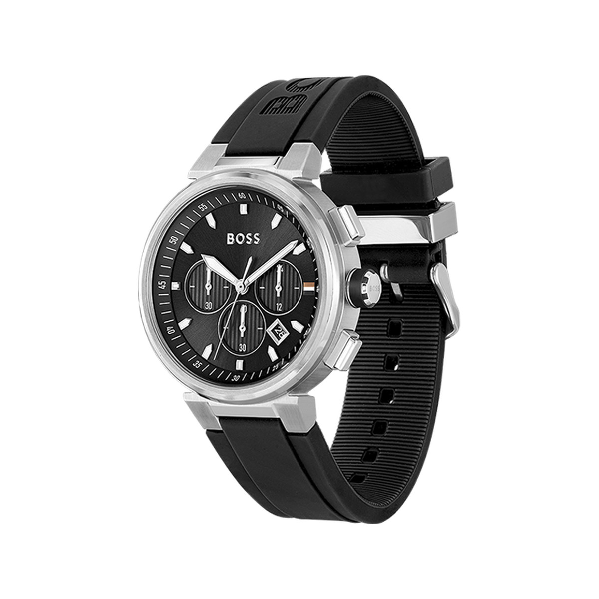 Montre BOSS One homme acier bracelet silicone noir