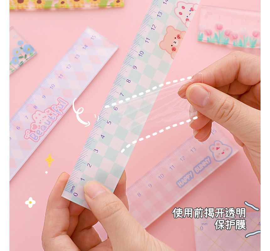 Hekki - Cartoon Acryl Liniaal (diverse designs) / Set