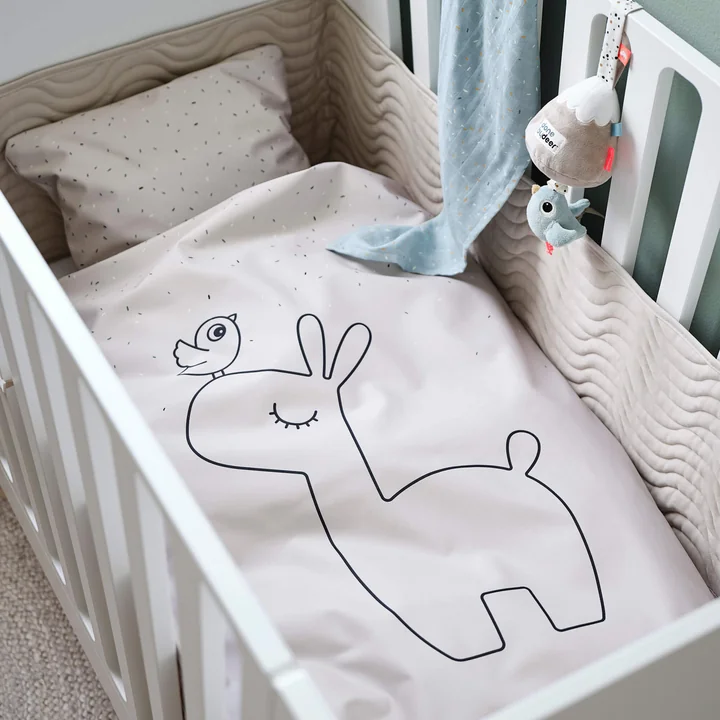 Done by Deer - Kinderbettwäsche Baby, 70 x 100 cm, Dreamy Dots, weiss