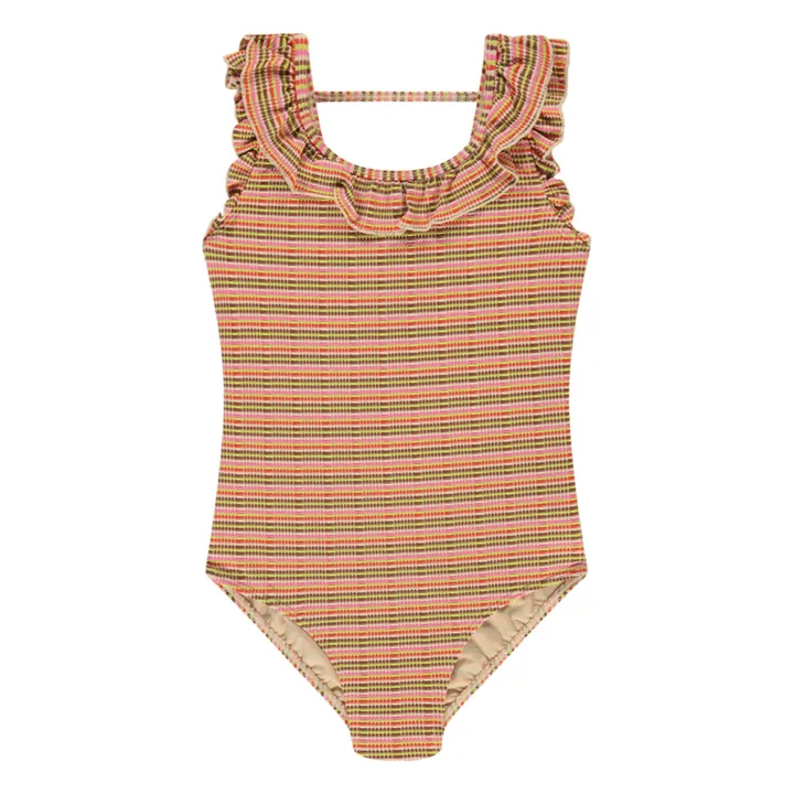 Beachlife Maillot 1 Pièce Volants Rayé | Rose