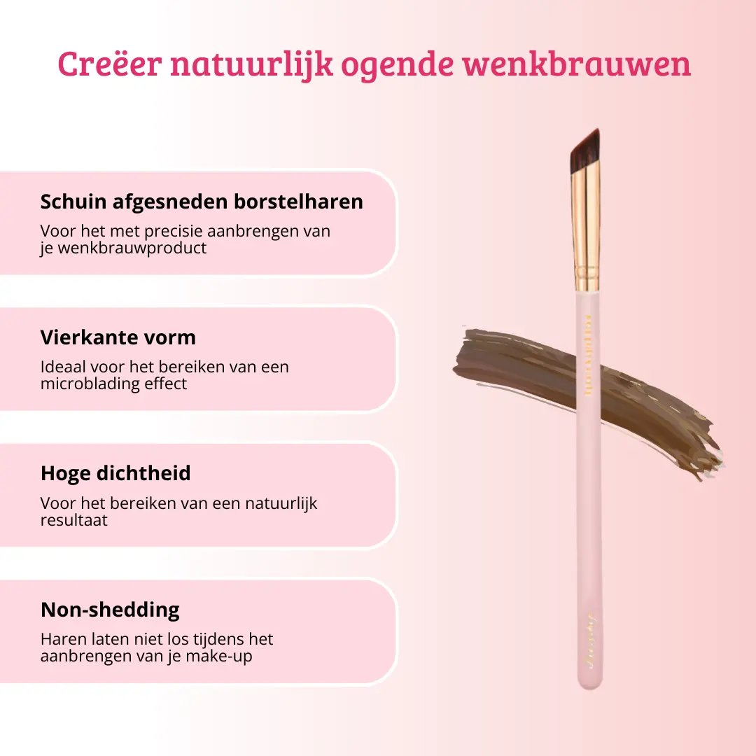 Soft Pink & Gold Square Angled Brow Brush