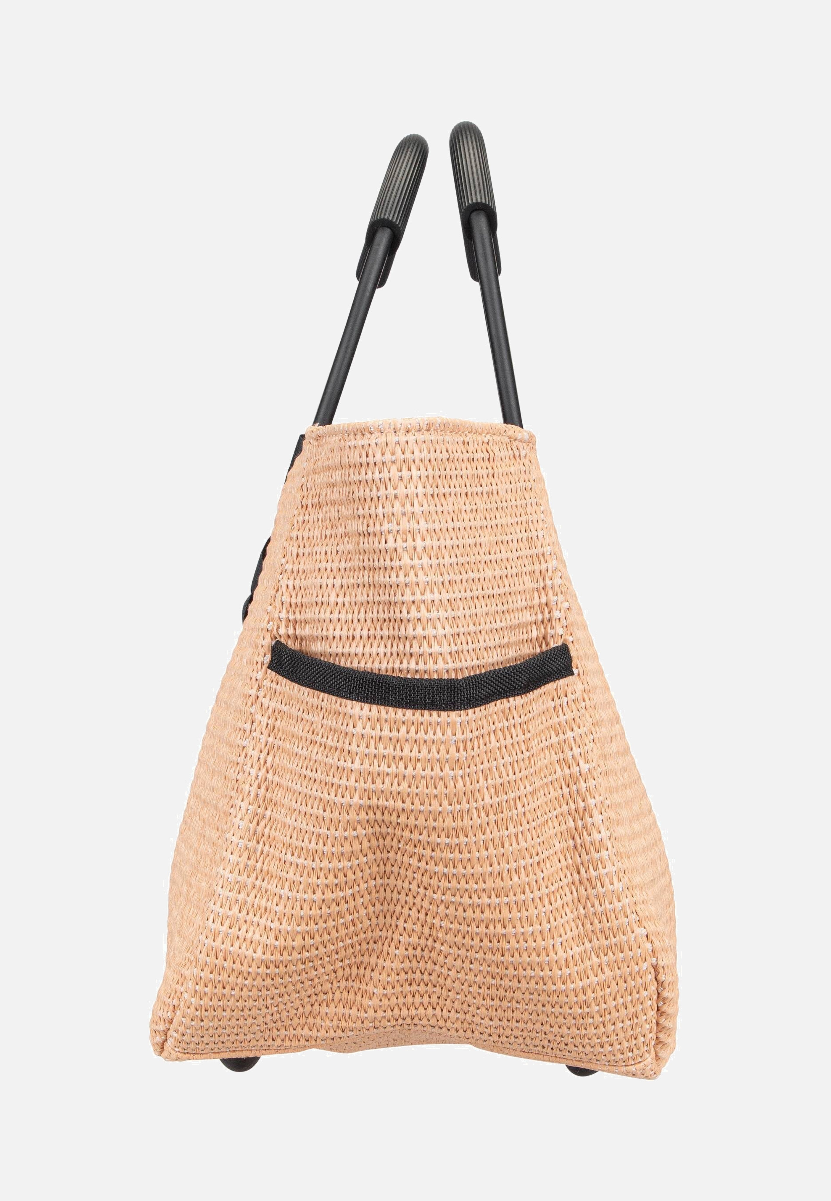 loopshopper M frame Raffia Black - Einkaufskorb