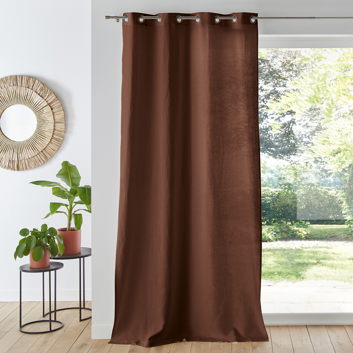 LA REDOUTE INTERIEURS<br>Cortina de linho lavado com ilhós Onega