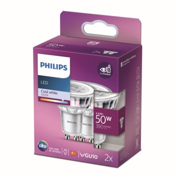 Philips LED spot GU10 50W 2 stuks wit niet dimbaar