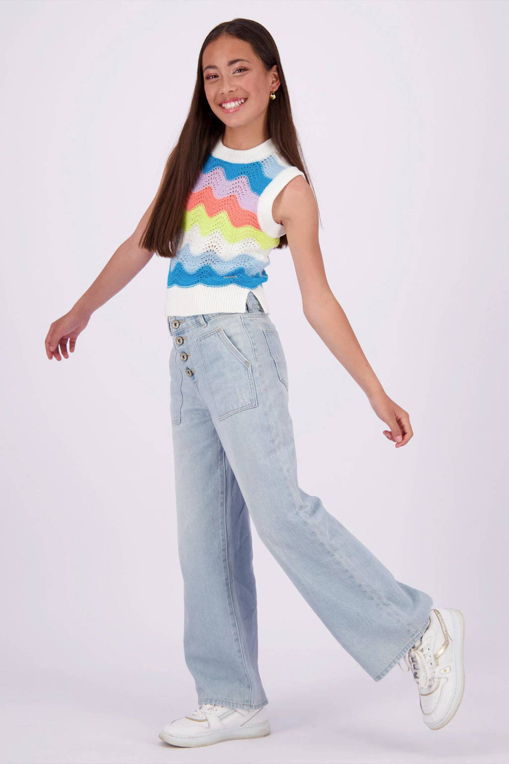 Vingino high waist wide leg jeans Cassie light vintage