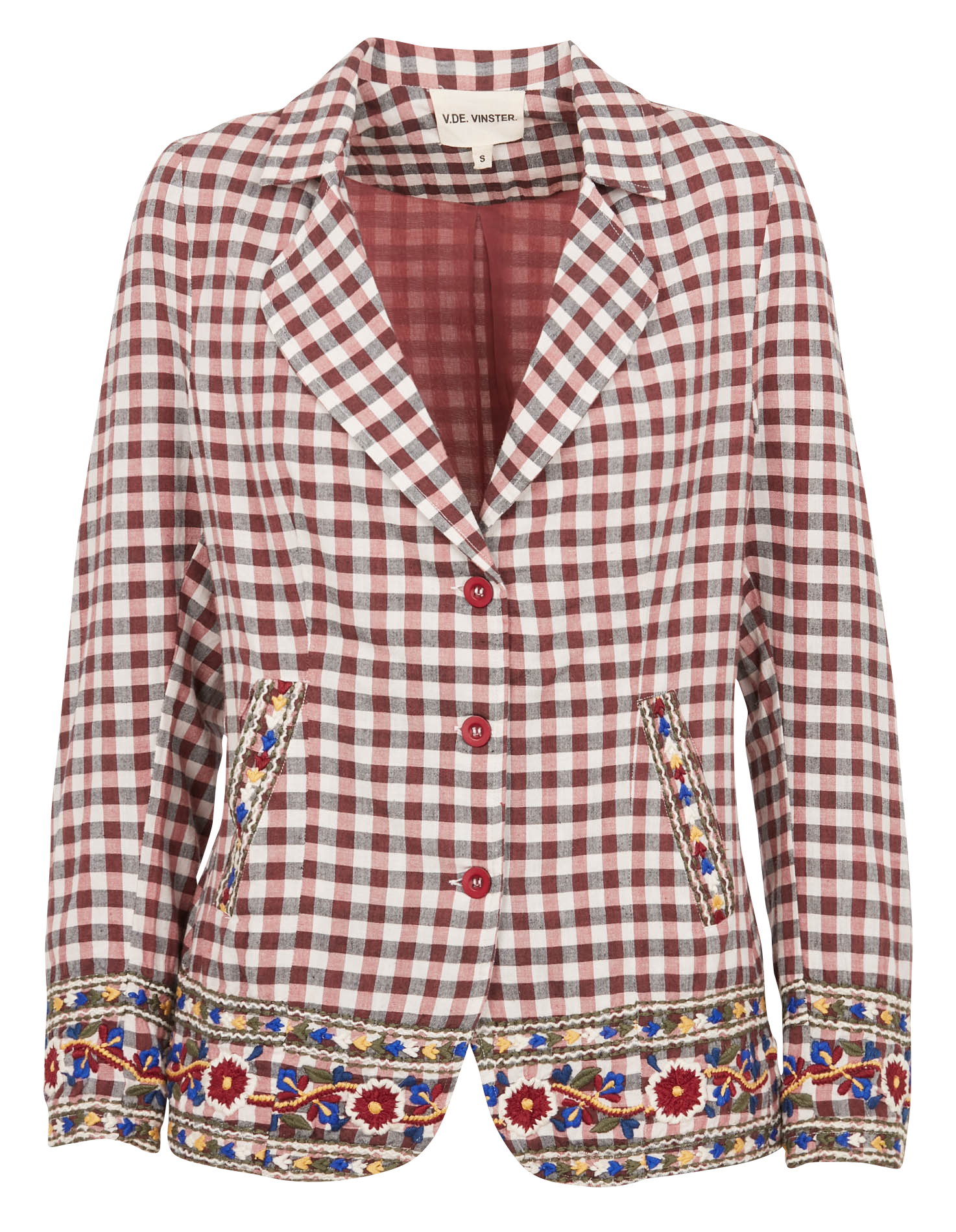 BERNADETTE - Veste de tailleur à carreaux en coton | Marron