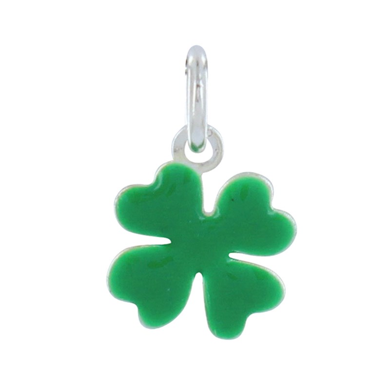 Pendentif Argent Mini Trèfle Émaillé Vert