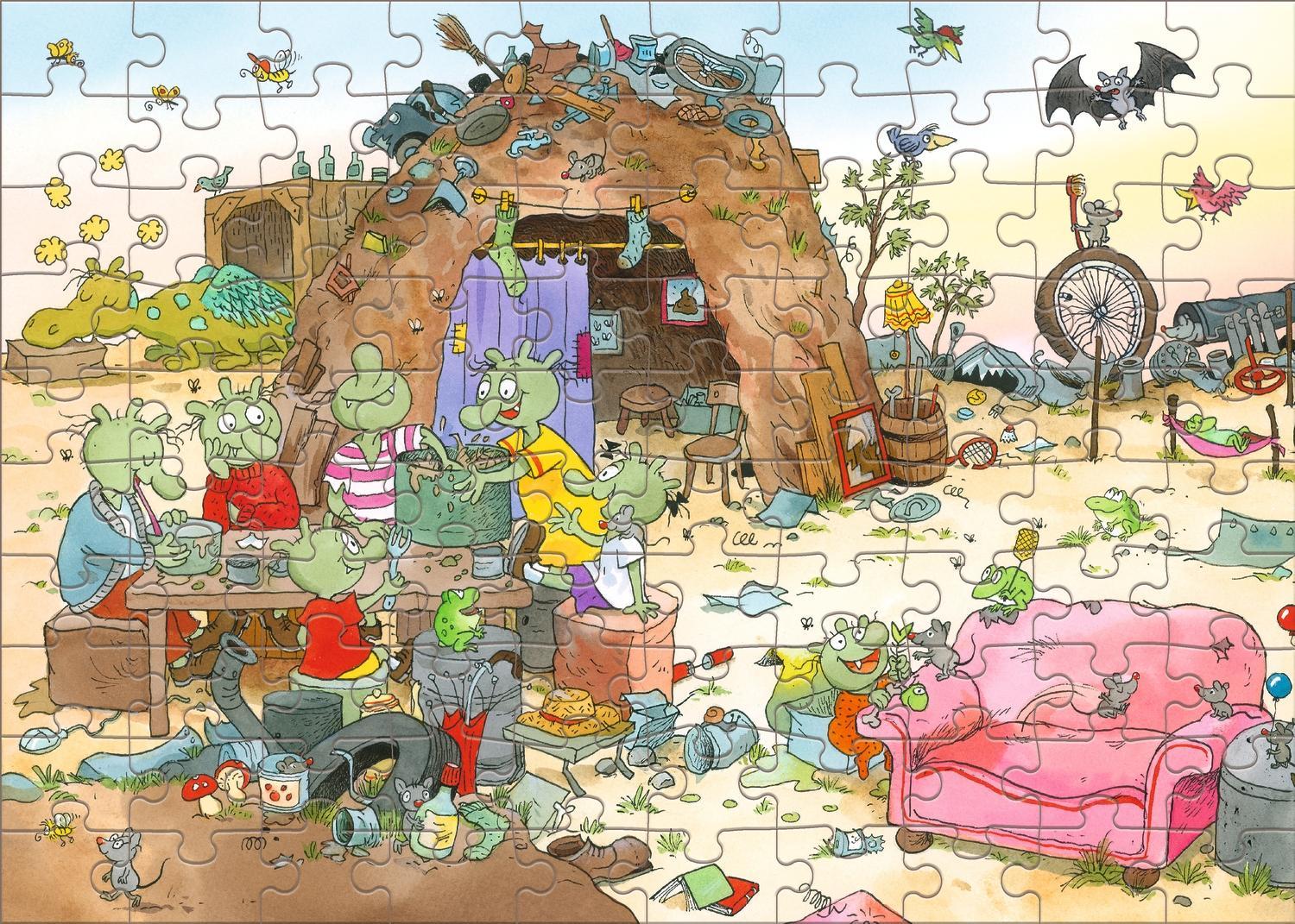 Die Olchis. Puzzle im Buch. 100 Teile