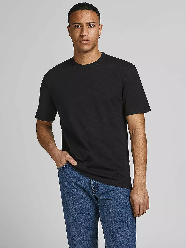 JACK & JONES T-Shirt JJERELAXED  schwarz