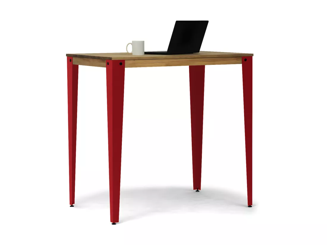 Table Mange debout Lunds 80X120x110cm Rouge-Vieilli. Box Furniture