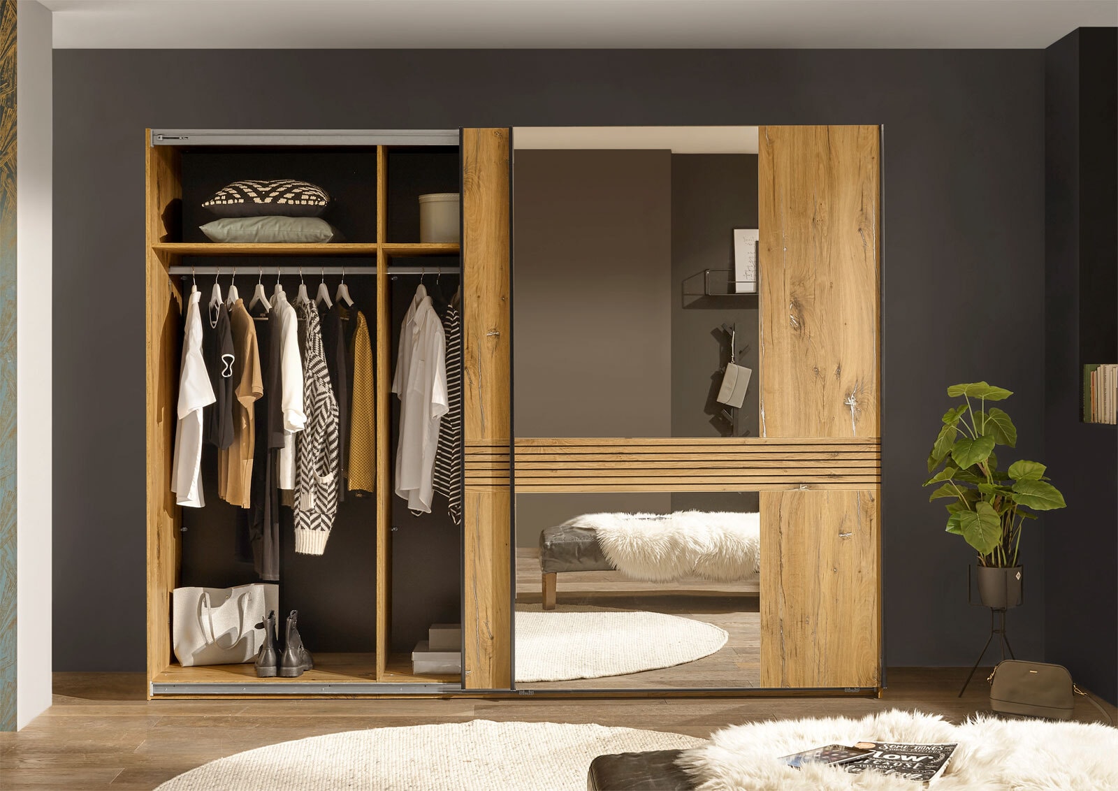 Schwebetürenschrank TRATTINO braun