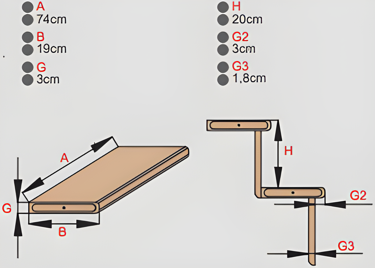 HandyStairs gesloten rechte trap “Vega80” – 280 cm hoog – 13 beukenhouten treden – zonder leuning