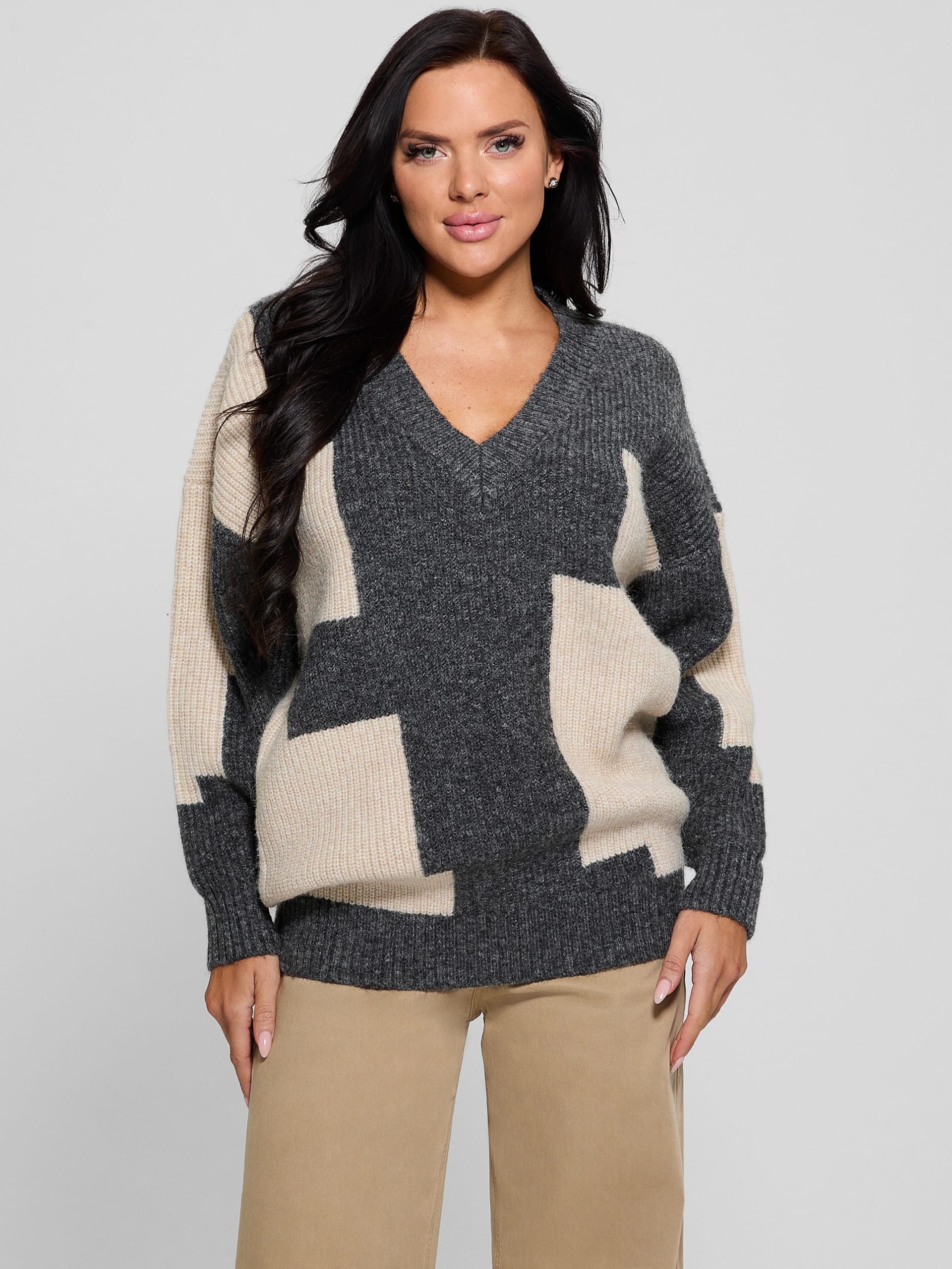 Suéter Intarsia Color Block